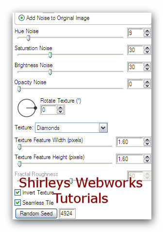 Hue Noise 9, H and W 1.60, Invert and seamless checked